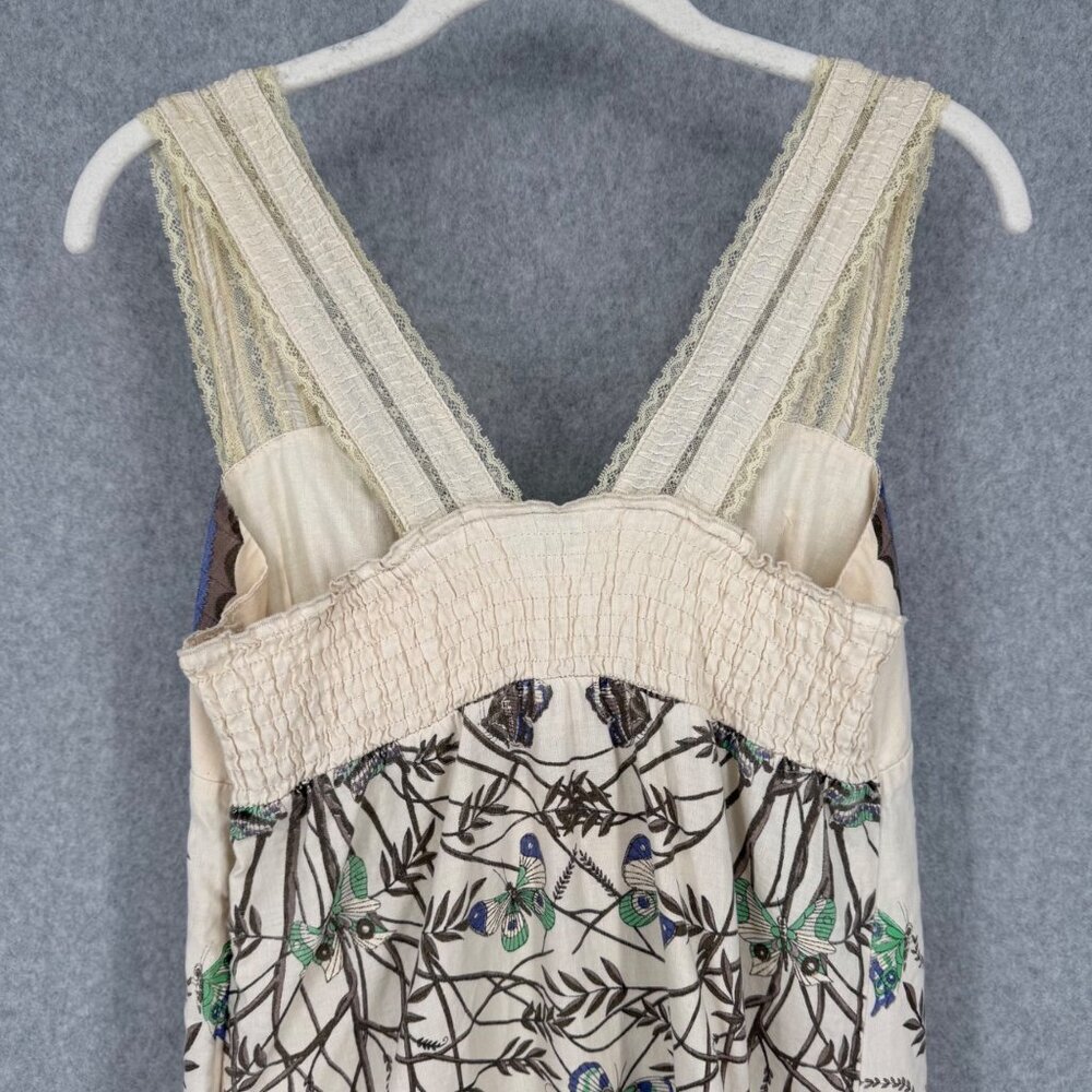 Free People Madame Butterfly Mini Dress Size 10 Cream VTG Y2K ASO Ashley Tisdale - Picture 5 of 13
